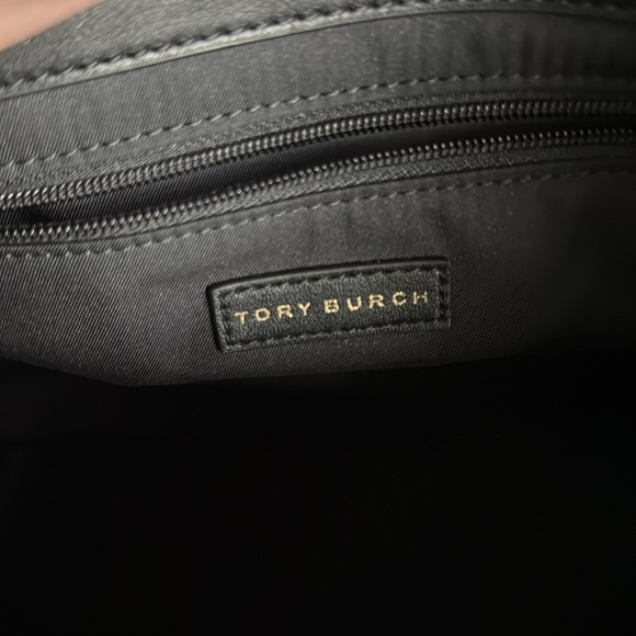 MINT Tory Burch Mini Ella Embroidered Logo Nylon Tote - Black - STUNNING! - Picture 7 of 7